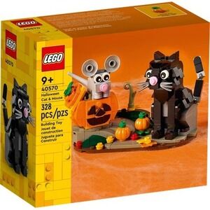 New LEGO Seasonal: Halloween Black Cat and Mouse 40570 Retired SEALED Box